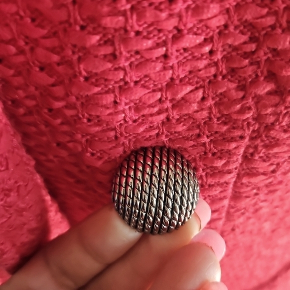 St. John Womens Red Wool Blend Boucle Designer Blazer Jacket 14 - Picture 9 of 15